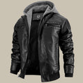 Herren Lederjacke mit Kapuze und Reissverschluss