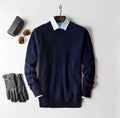 Herren Kaschmir Pullover mit Rundhals und V Ausschnitt