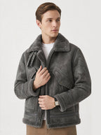 Herren Aviatorjacke mit Fellkragen
