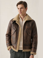 Herren Aviatorjacke mit Fellkragen