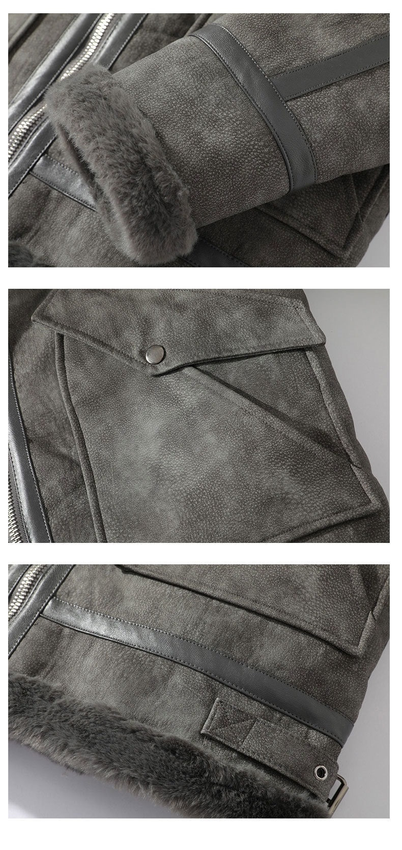 Herren Aviatorjacke mit Fellkragen