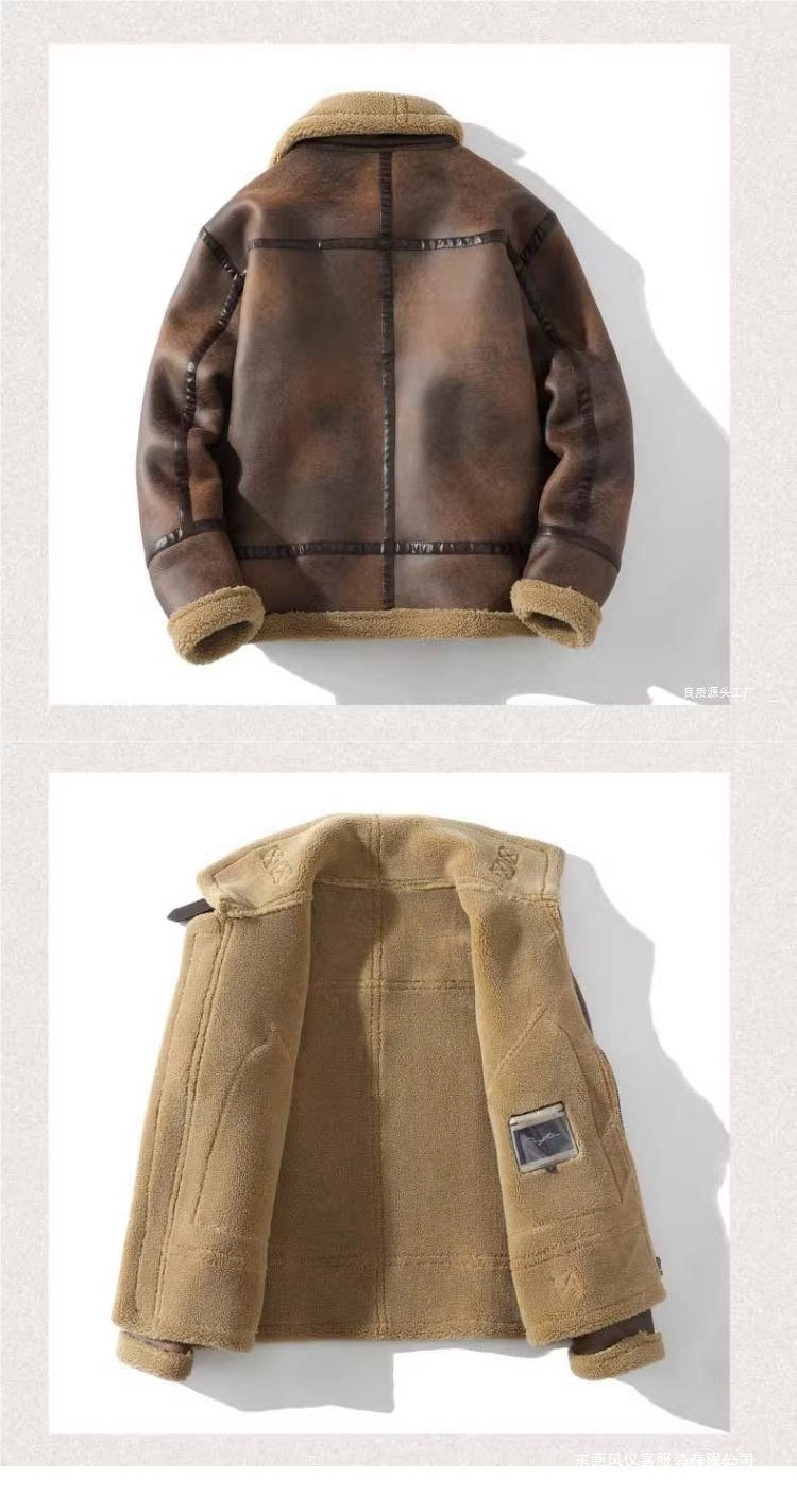 Herren Aviatorjacke mit Fellkragen