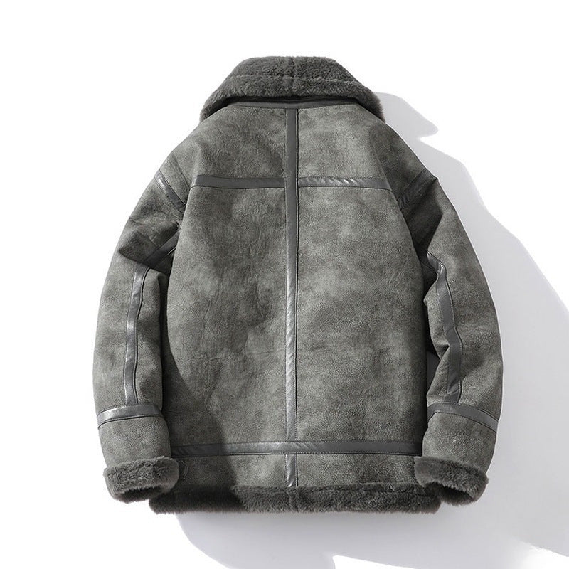 Herren Aviatorjacke mit Fellkragen