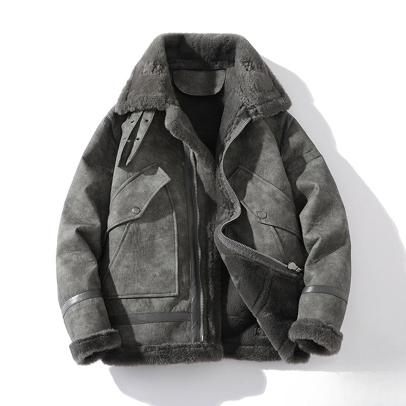 Herren Aviatorjacke mit Fellkragen