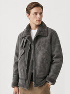 Herren Aviatorjacke mit Fellkragen