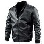 Herren Lederjacke mit Stehkragen
