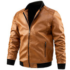 Herren Lederjacke mit Stehkragen