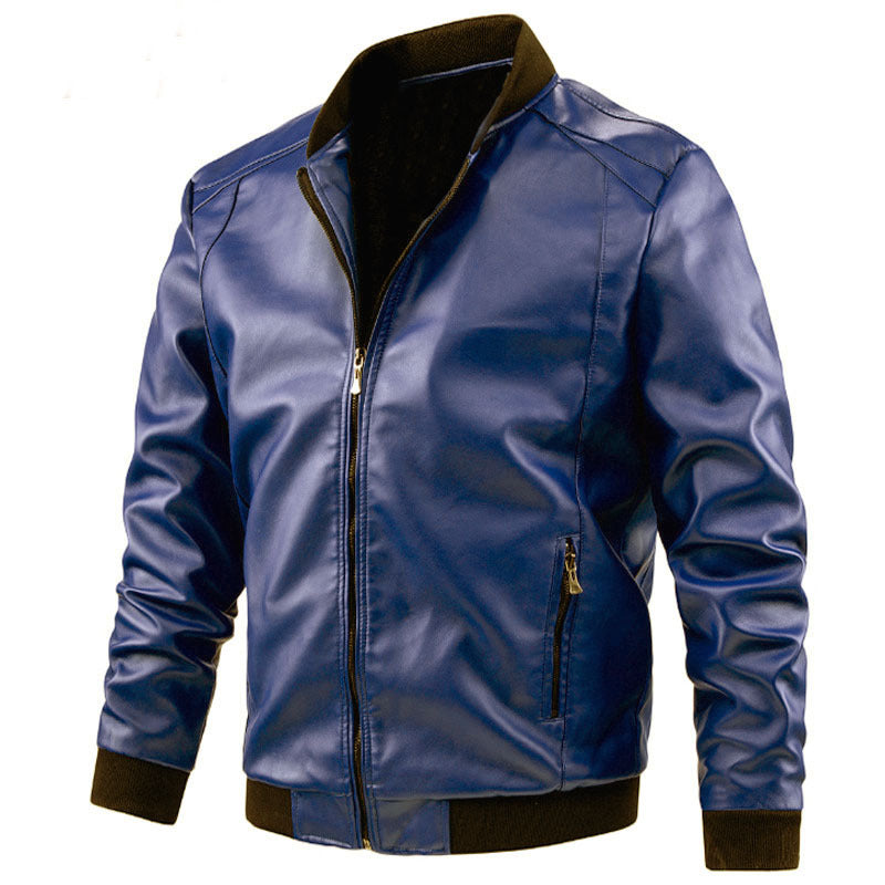Herren Lederjacke mit Stehkragen