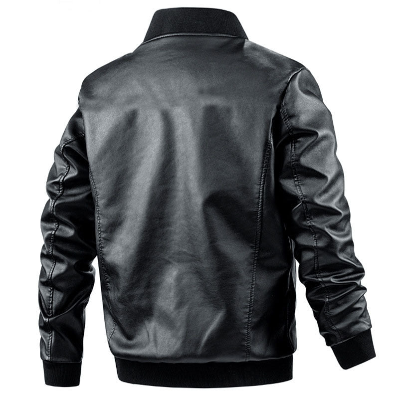 Herren Lederjacke mit Stehkragen