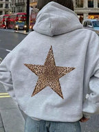 Damen Hoodie mit Leopardenstern auf dem Rücken