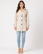 Damen kurzer Trenchcoat mit Reverskragen