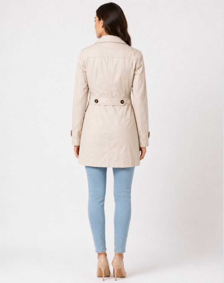 Damen kurzer Trenchcoat mit Reverskragen