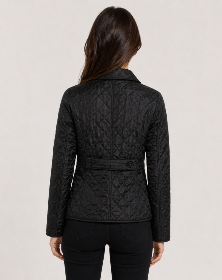 Damen Steppjacke mit Kragen und Knopfverschluss