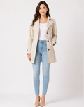 Damen kurzer Trenchcoat mit Reverskragen