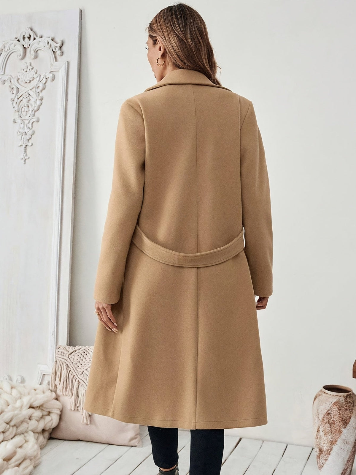 Damen Trenchcoat mit H Silhouette und Taillenband