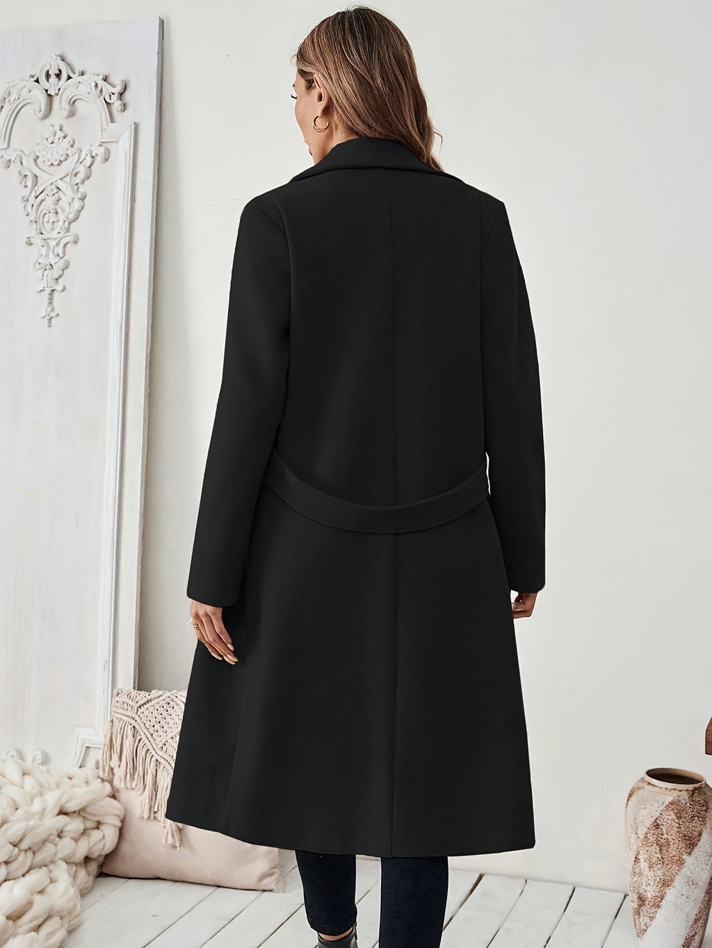 Damen Trenchcoat mit H Silhouette und Taillenband