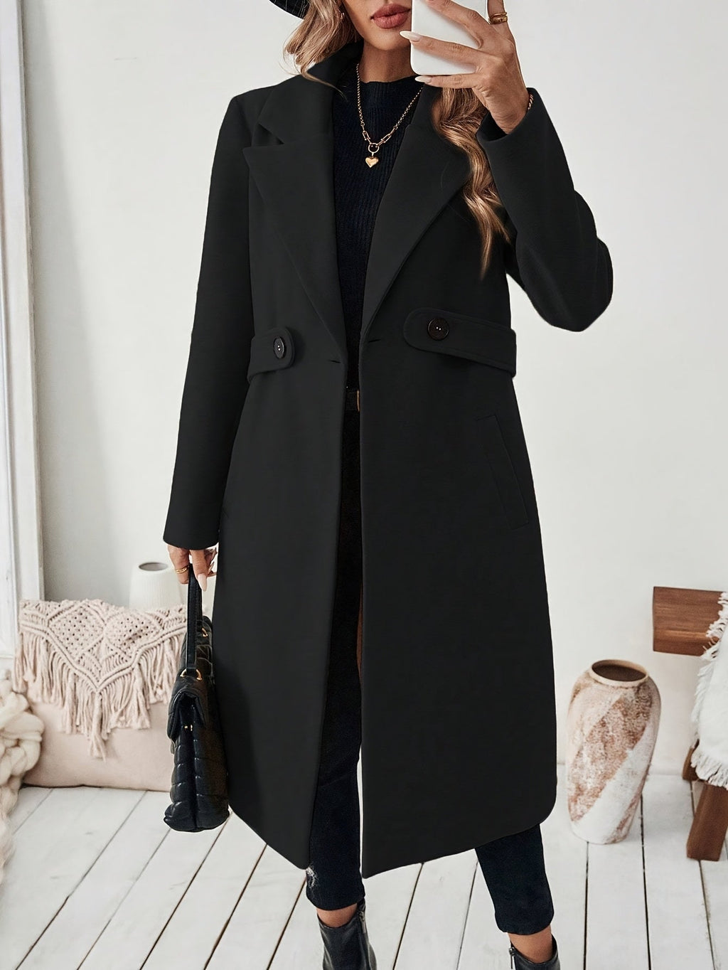 Damen Trenchcoat mit H Silhouette und Taillenband