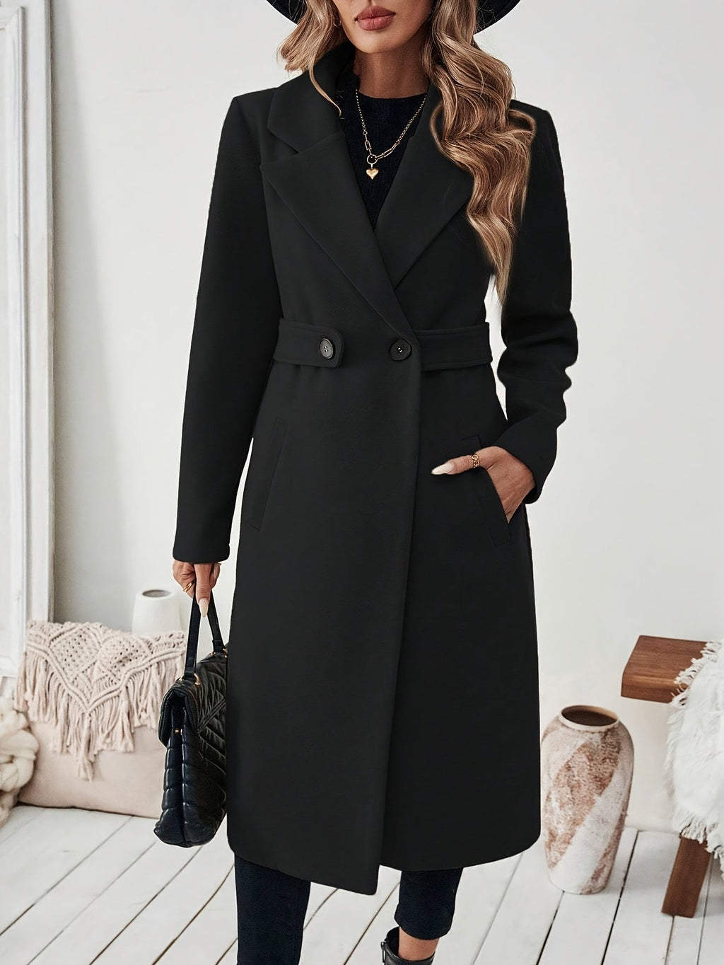 Damen Trenchcoat mit H Silhouette und Taillenband