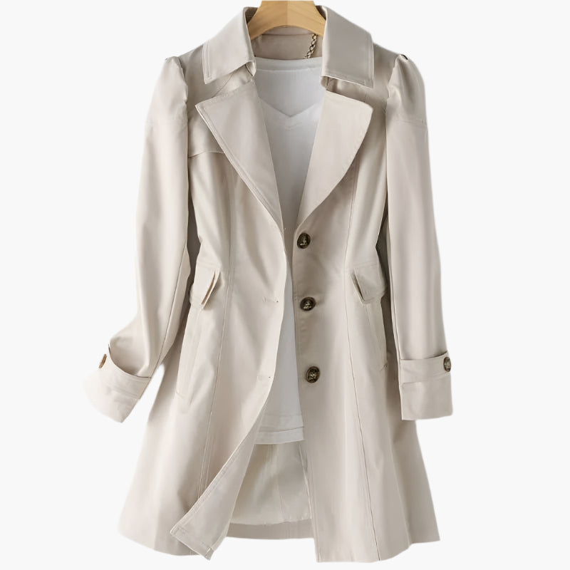 Damen klassischer Trenchcoat mit taillierter Passform