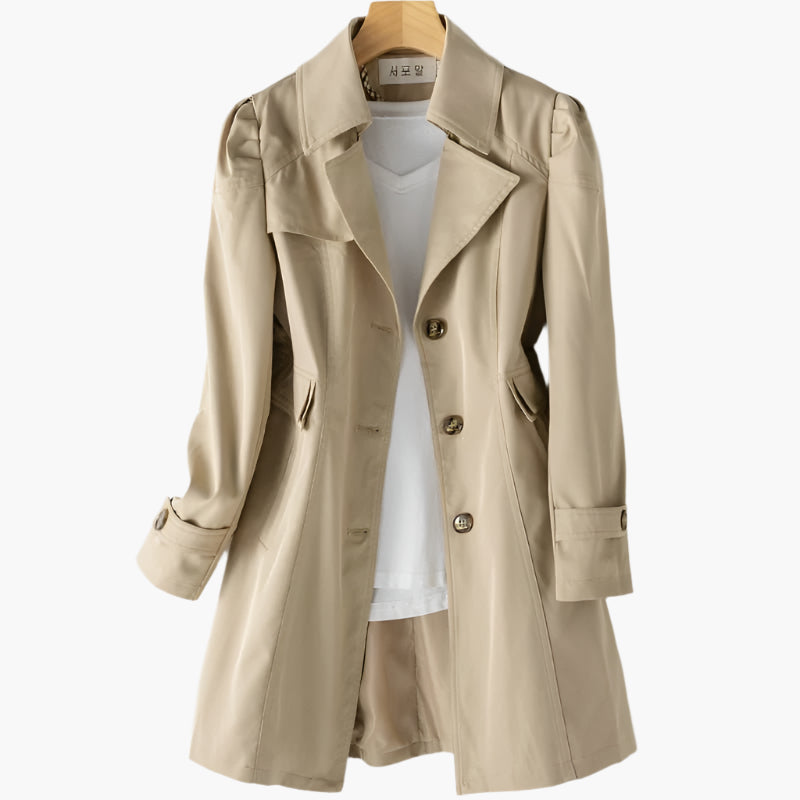 Damen klassischer Trenchcoat mit taillierter Passform