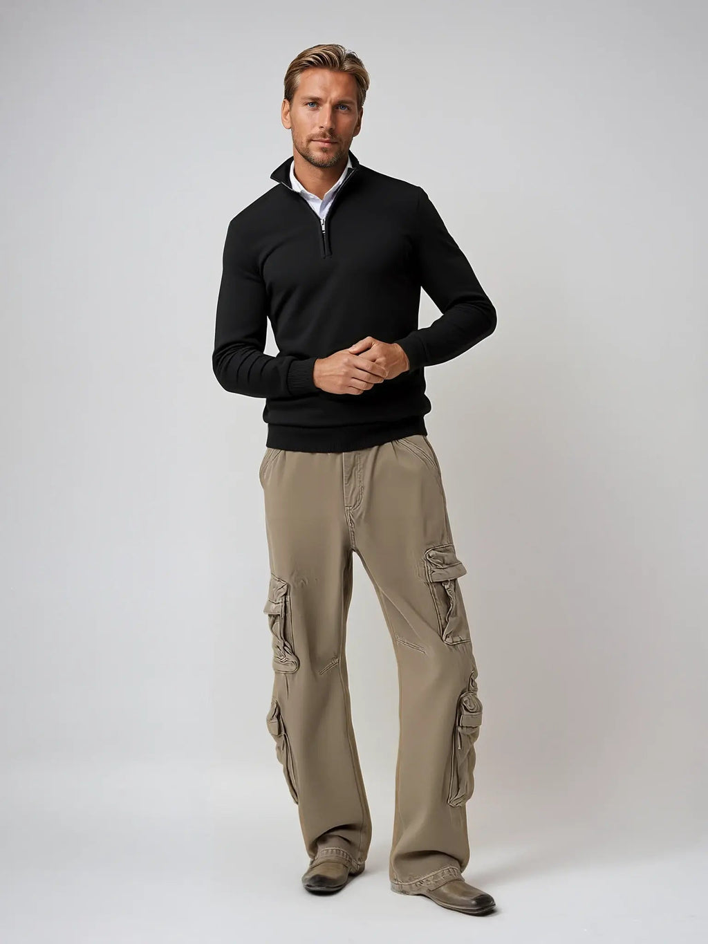 Herren Half Zip Pullover