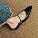 Damen Leder Mary Jane Mules
