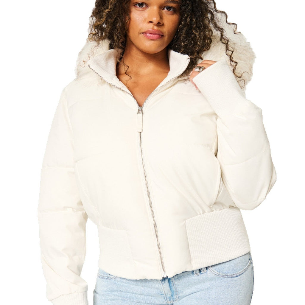 Damen Winter Steppmantel mit abnehmbarer Kapuze