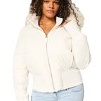 Damen Winter Steppmantel mit abnehmbarer Kapuze