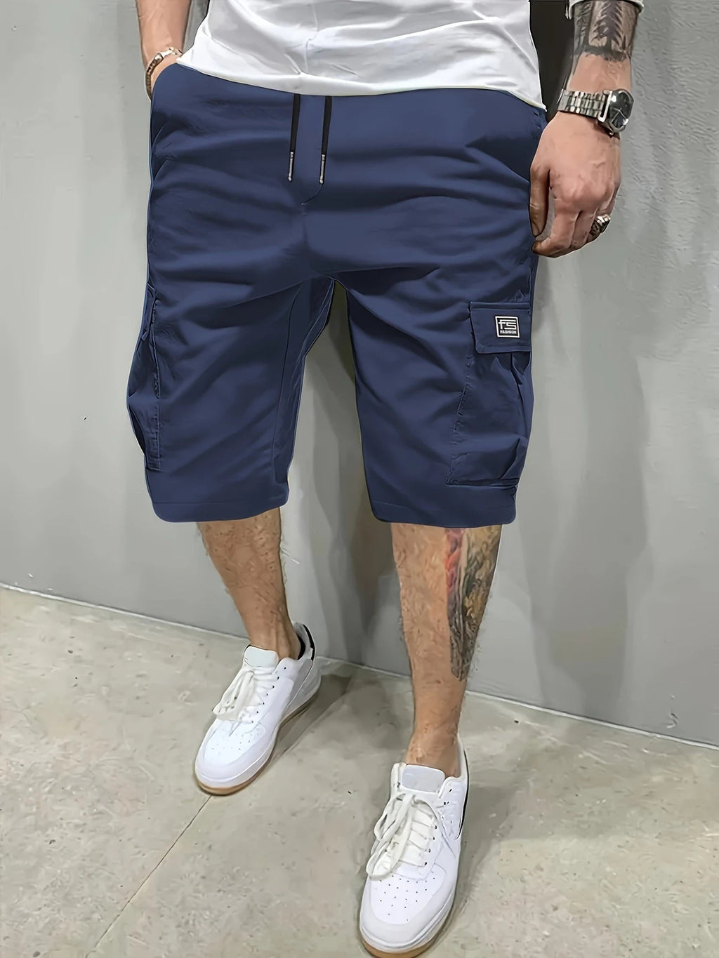 Herren Cargo-Shorts mit Kordelzug