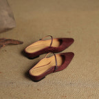 Damen Leder Mary Jane Mules