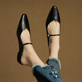Damen Leder Mary Jane Mules