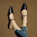 Damen Leder Mary Jane Mules