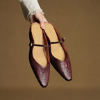 Damen Leder Mary Jane Mules