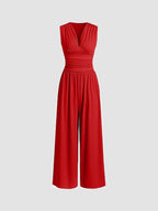 Chic ärmelloser Jumpsuit mit weitem Bein