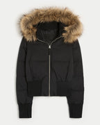 Damen Winter Steppmantel mit abnehmbarer Kapuze