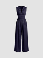 Chic ärmelloser Jumpsuit mit weitem Bein