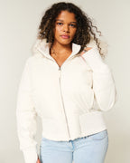 Damen Winter Steppmantel mit abnehmbarer Kapuze