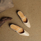 Damen Leder Mary Jane Mules