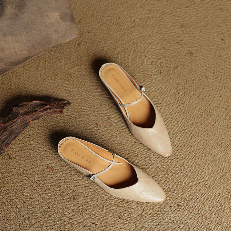 Damen Leder Mary Jane Mules