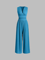 Chic ärmelloser Jumpsuit mit weitem Bein