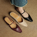 Damen Leder Mary Jane Mules