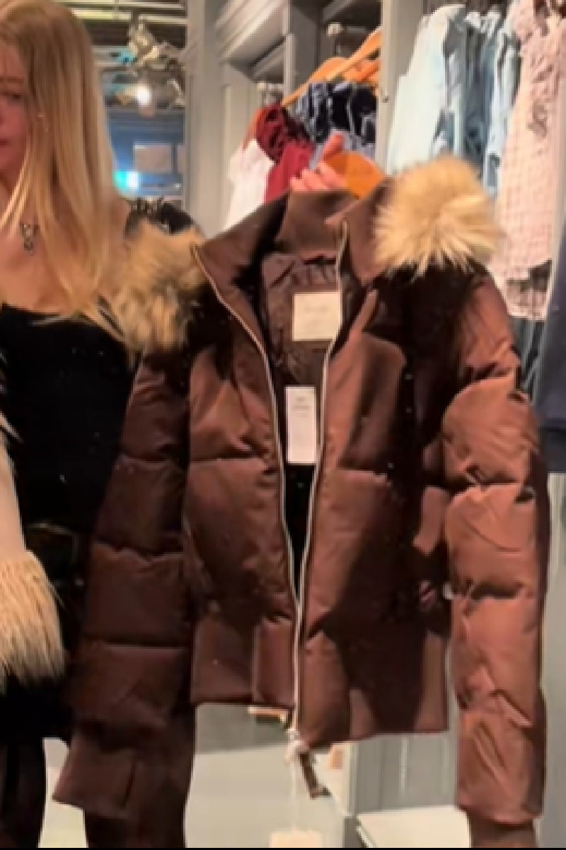 Damen Winter Steppmantel mit abnehmbarer Kapuze