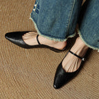 Damen Leder Mary Jane Mules