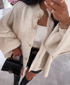 Damen Oversize Cardigan weich und warm für den Winter