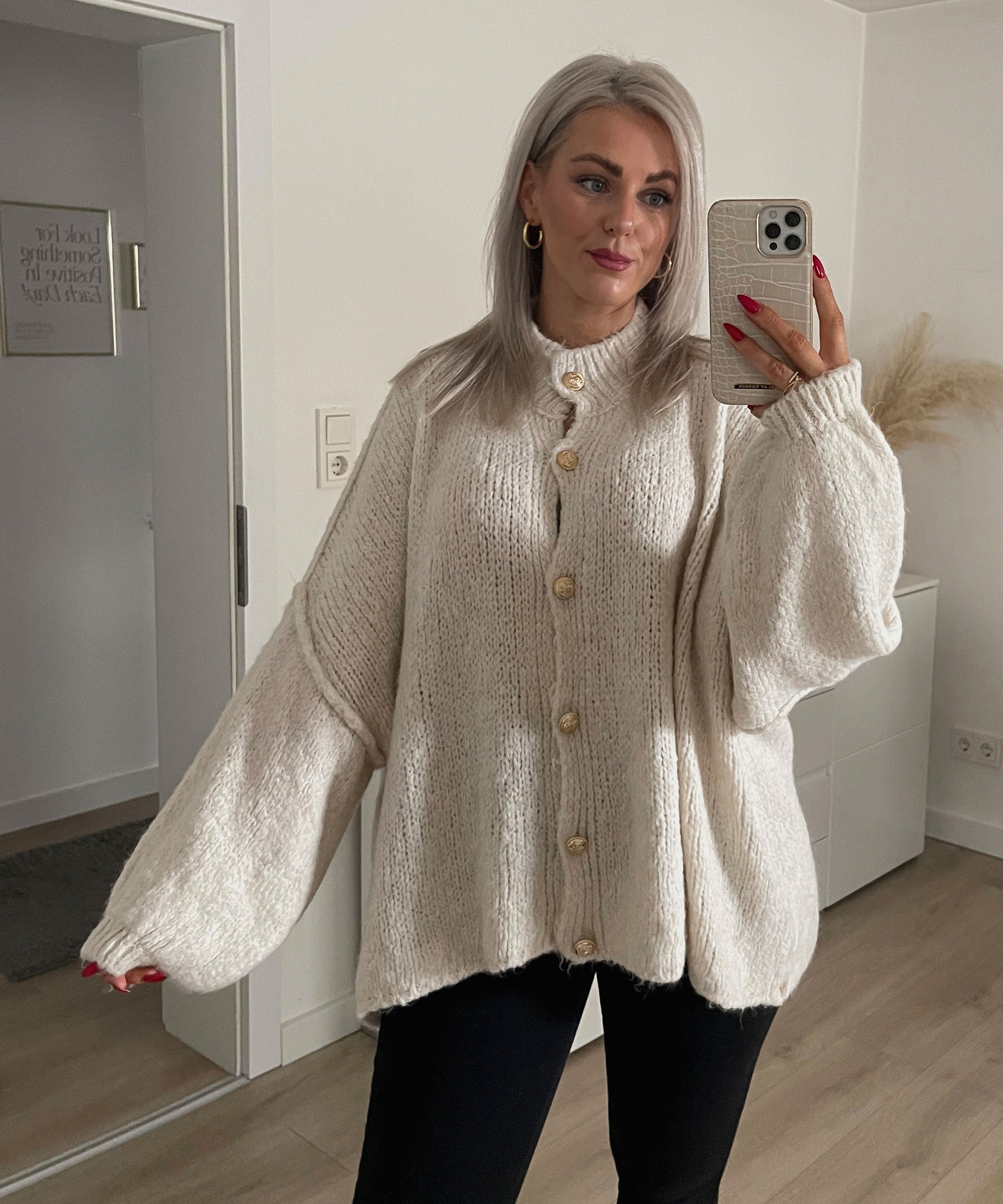 Damen Oversize Cardigan weich und warm für den Winter