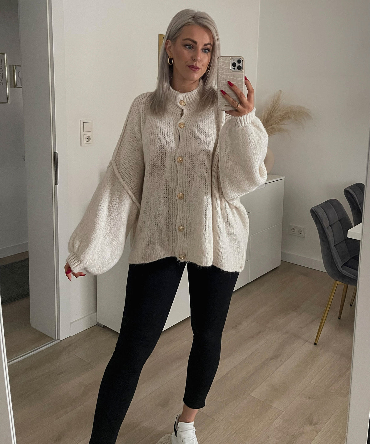 Damen Oversize Cardigan weich und warm für den Winter