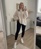 Damen Oversize Cardigan weich und warm für den Winter