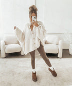 Damen Oversize Cardigan weich und warm für den Winter