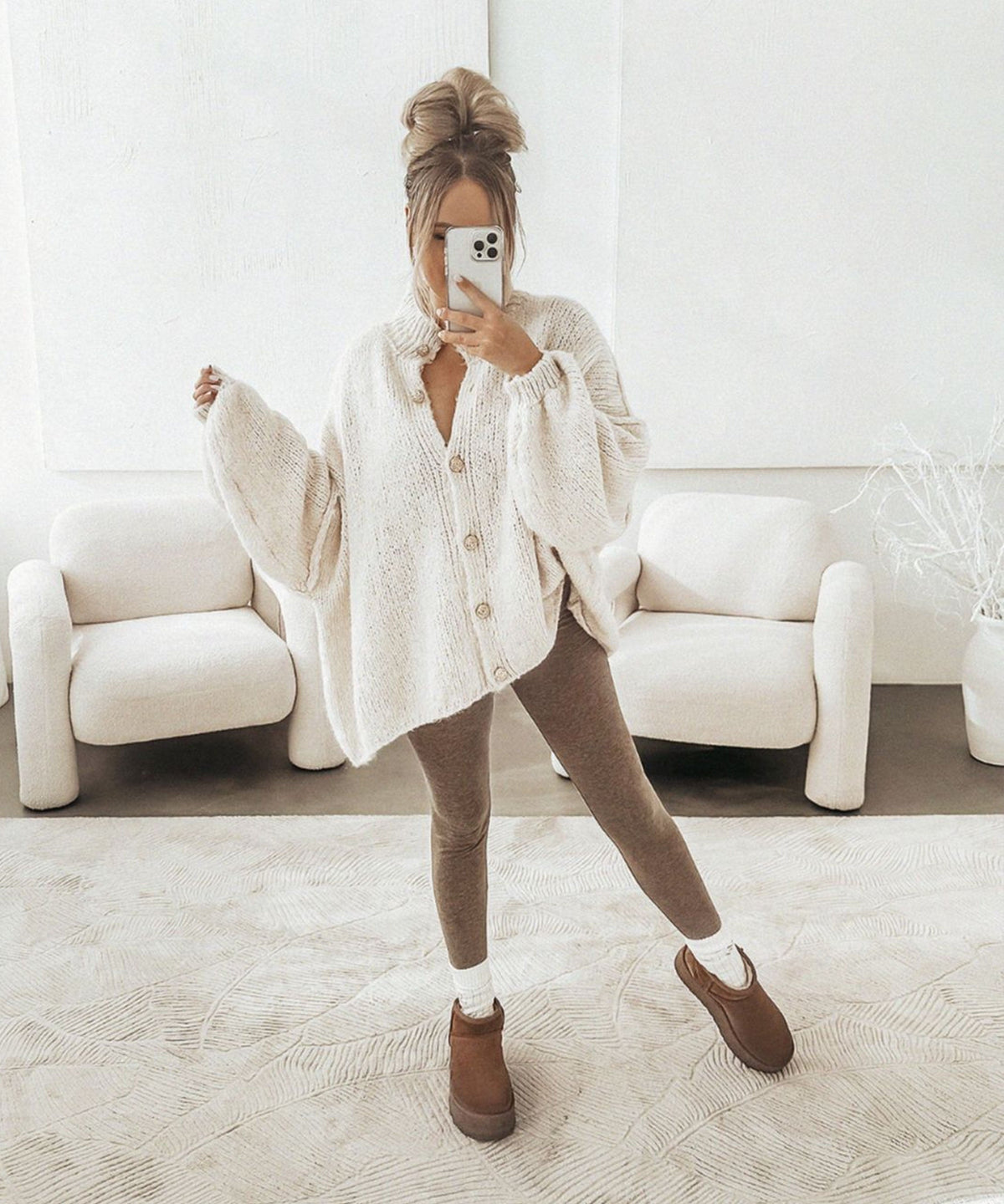Damen Oversize Cardigan weich und warm für den Winter