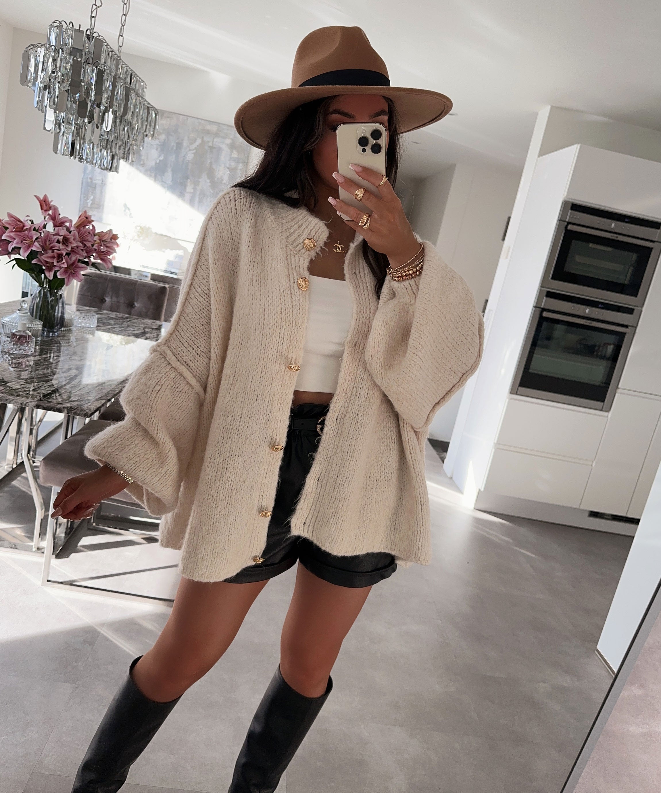 Damen Oversize Cardigan weich und warm für den Winter